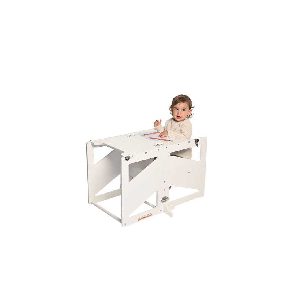 Childcare 2-in-1 Convertible Learning Tower and Desk 18M+ White