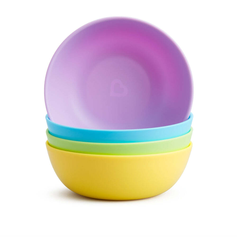 4PC Munchkin BPA-Free Plastic Multi Assorted Bowls 6M+