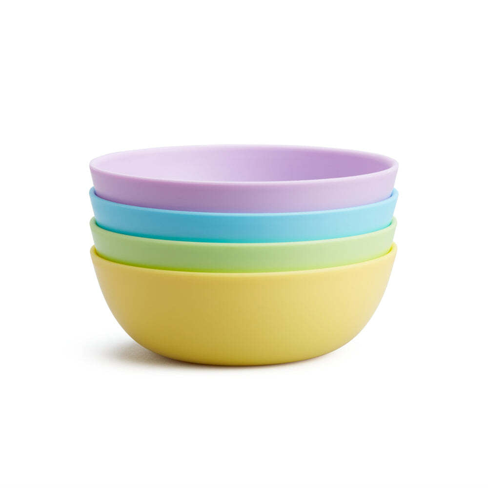 4PC Munchkin BPA-Free Plastic Multi Assorted Bowls 6M+