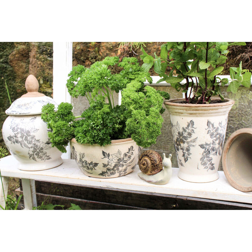 LVD Ceramic Low Planter Pot Home/Garden Decor 21cm Florence