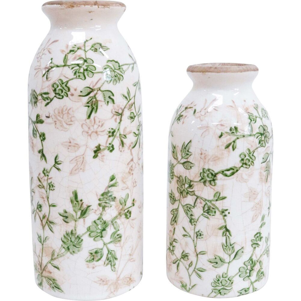 4pc LVD Ceramic Bud Flower Vases Set Home Decor Evergreen