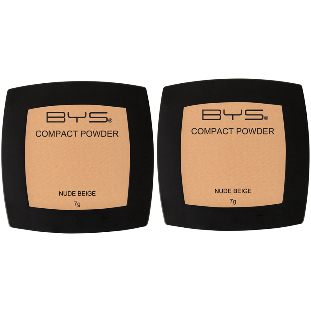 2PK BYS Compact 7g Powder Face Makeup Cosmetics - Nude Beige