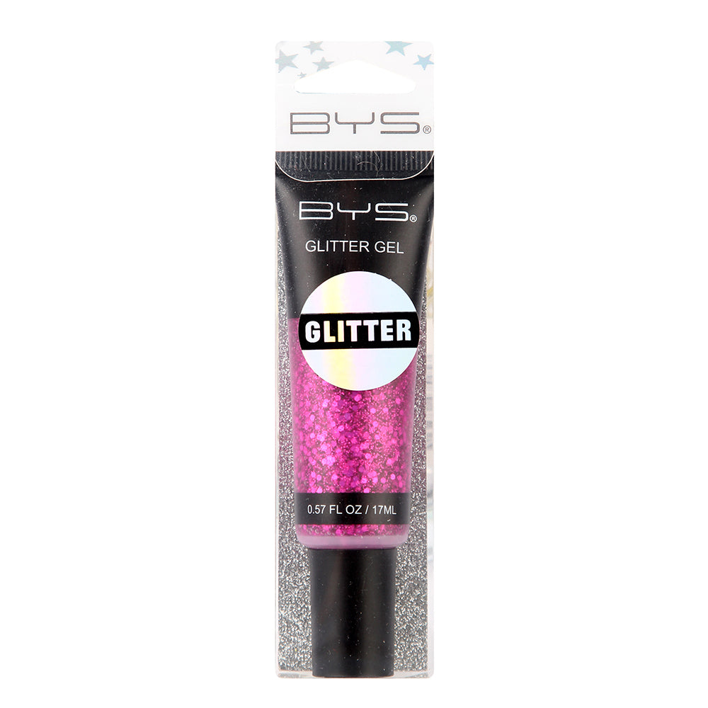 2PK BYS Pink Glitter 17ml Gel Skin/Hair Makeup