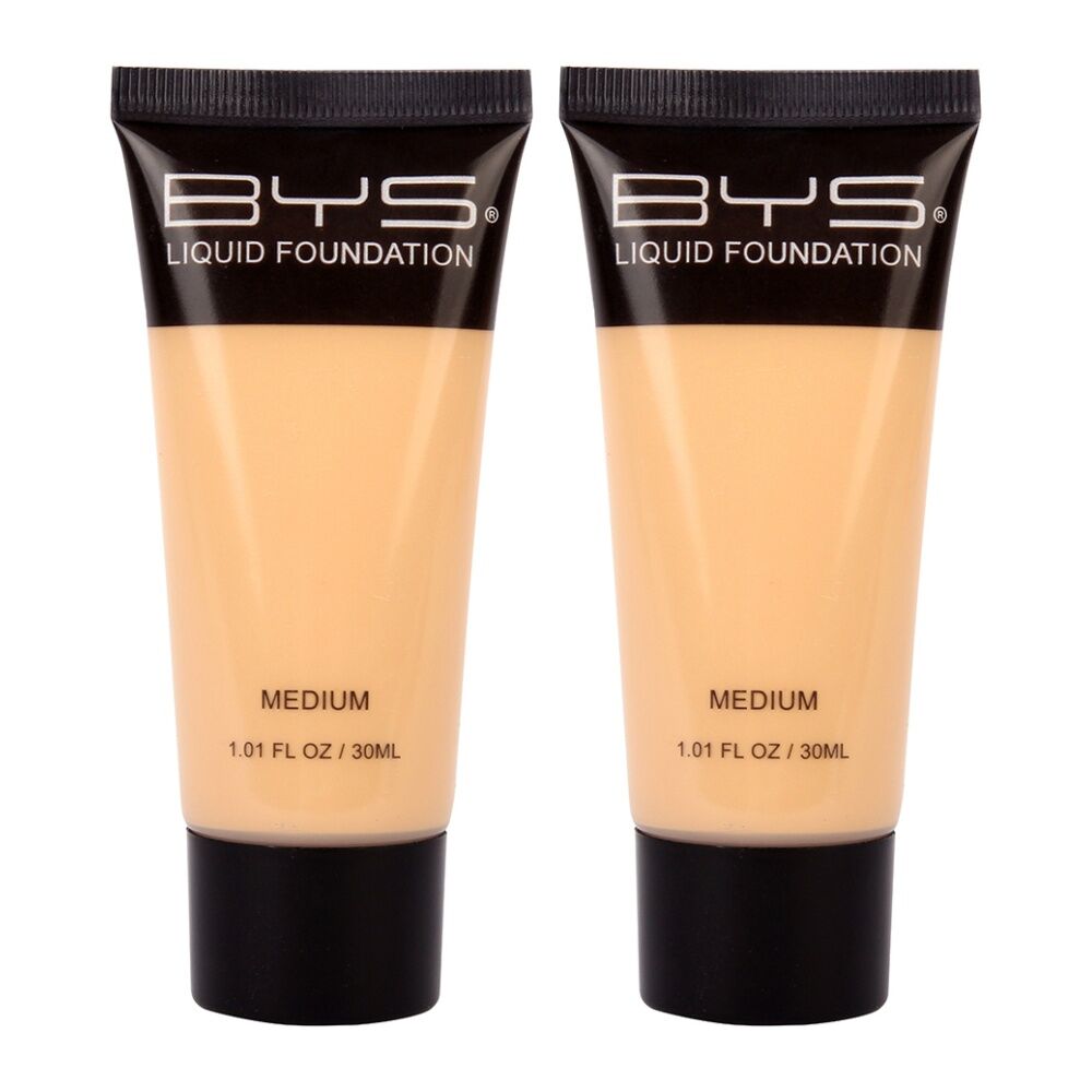 2PK BYS Tube 30ml Liquid Foundation Creamy Blendable Makeup - Medium