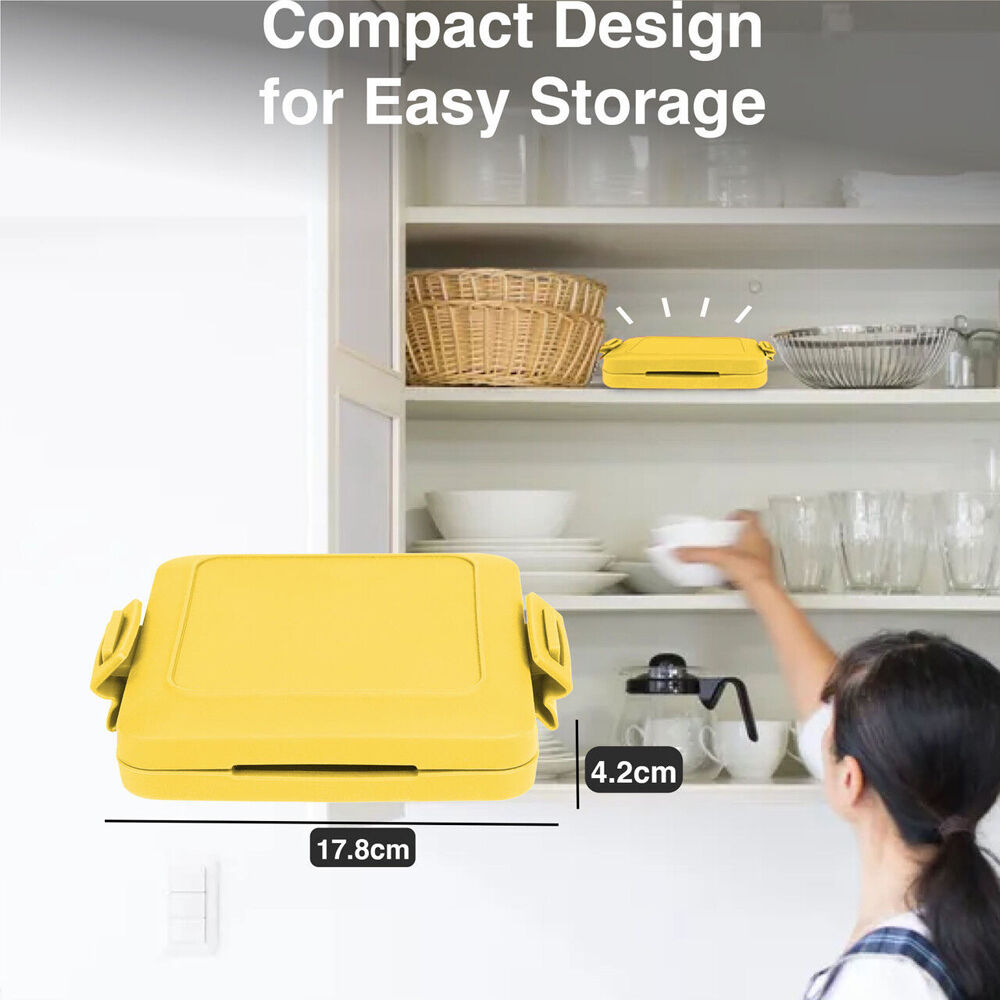 Laser Microwave Toastie Maker Flamingo Non-Stick Dishwasher Safe Yellow