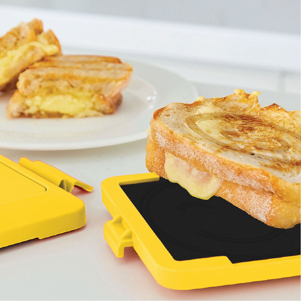 Laser Microwave Toastie Maker Flamingo Non-Stick Dishwasher Safe Yellow