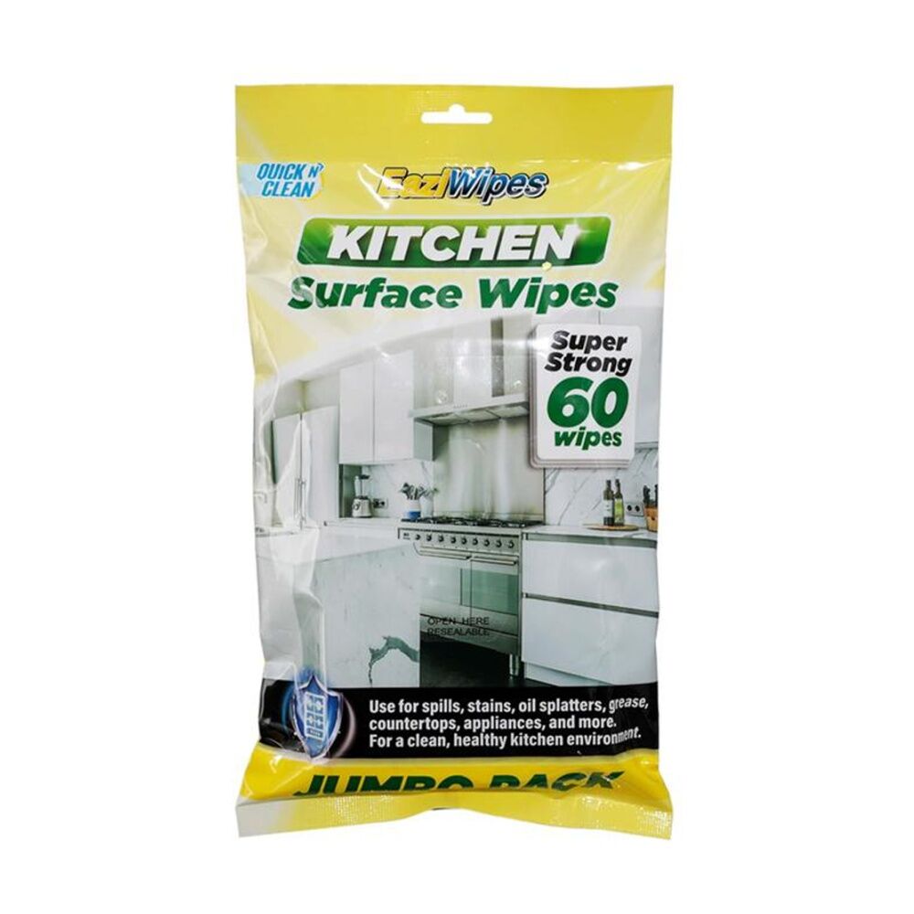 12x 60PK EaziWipes Kitchen Surface Cleaning Wipes Jumbo Pack Quick Dry Fresh