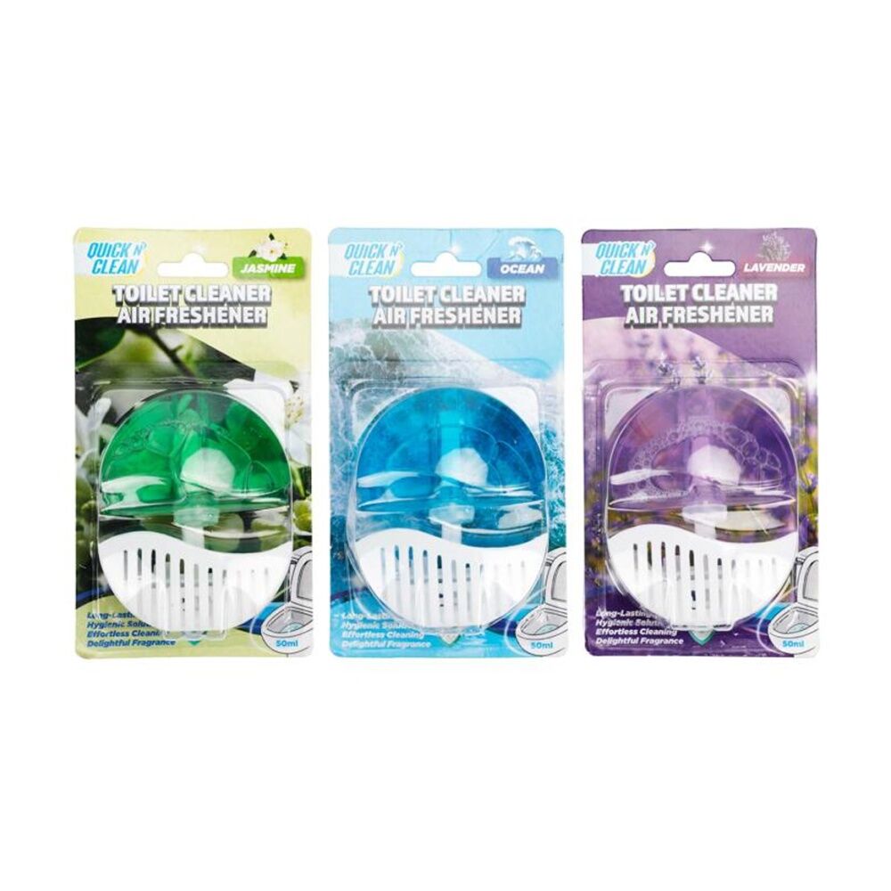 12PK Quick N Clean Toilet Bowl Cleaner Air Freshener 50ml Assorted