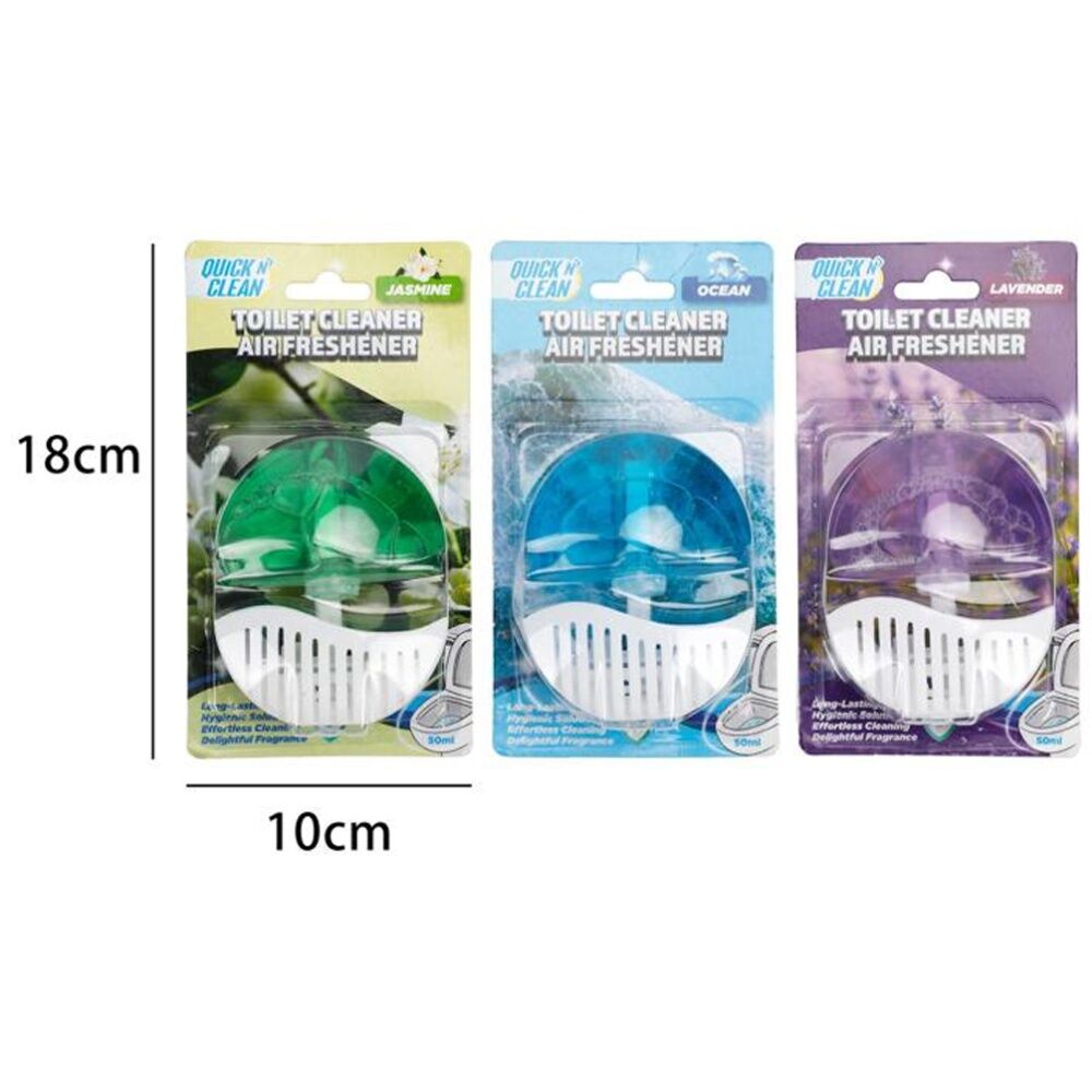 12PK Quick N Clean Toilet Bowl Cleaner Air Freshener 50ml Assorted