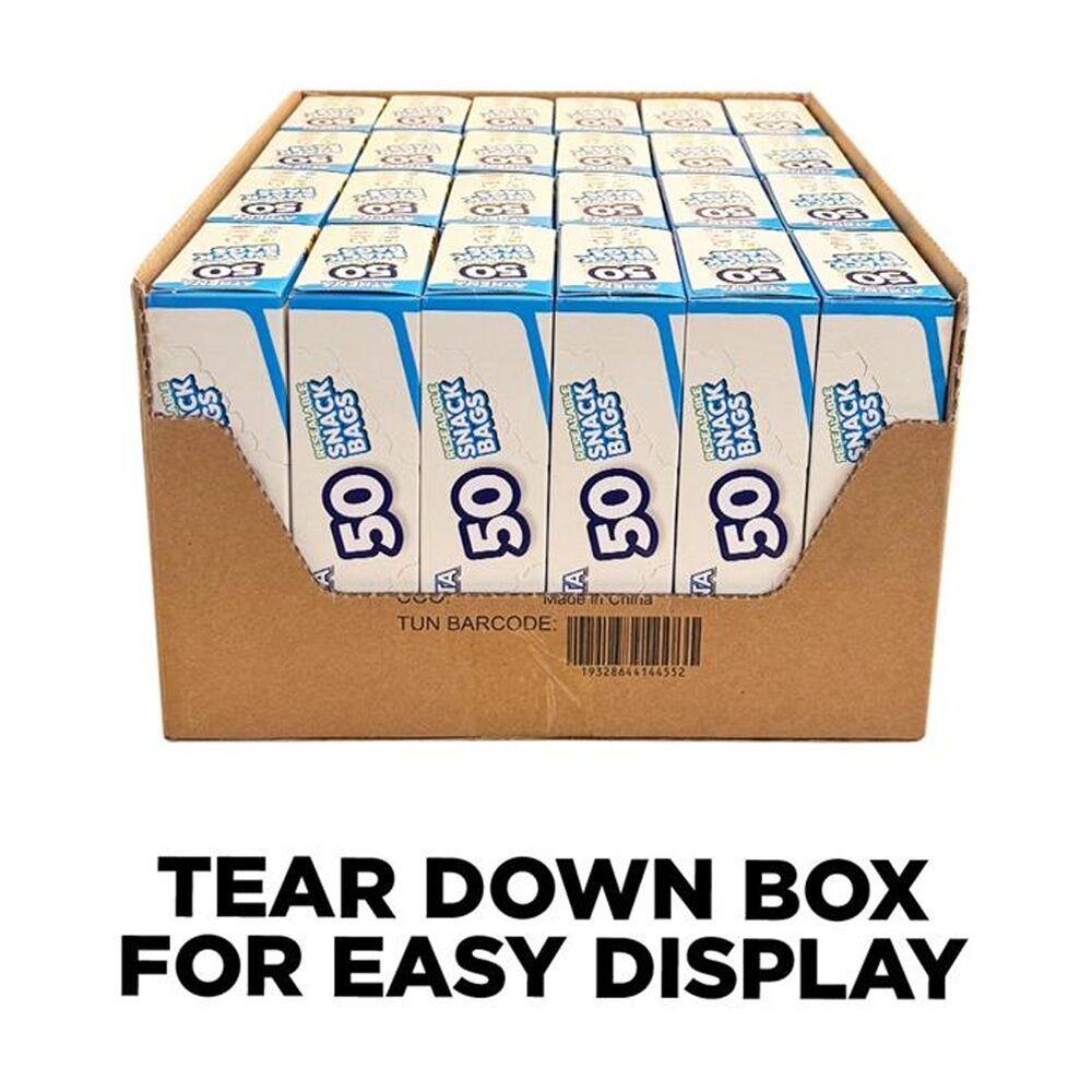 12x 50PK Athena Resealable Snap Lock Food Storage Snack Bags 15x10cm
