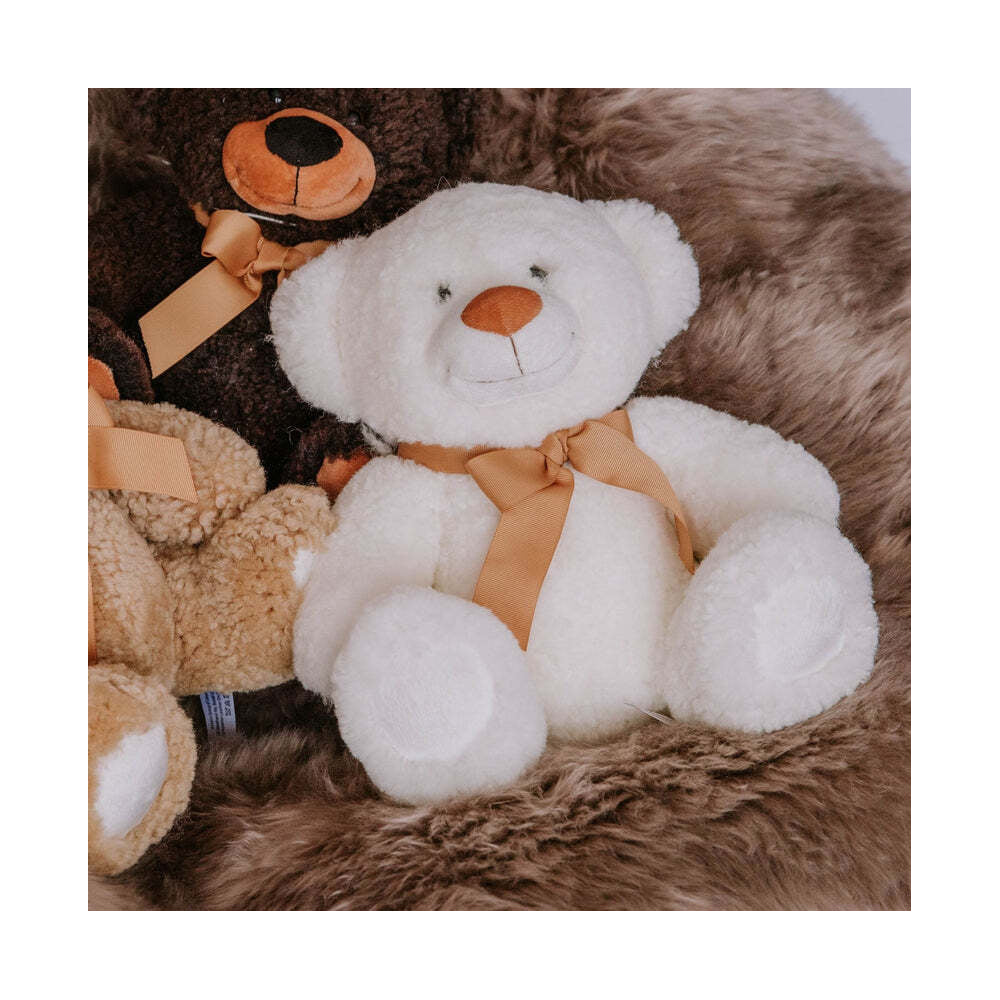 Huxford Grove Shorn Oscar Teddy Bear Kids Soft Toy 30cm - Off White