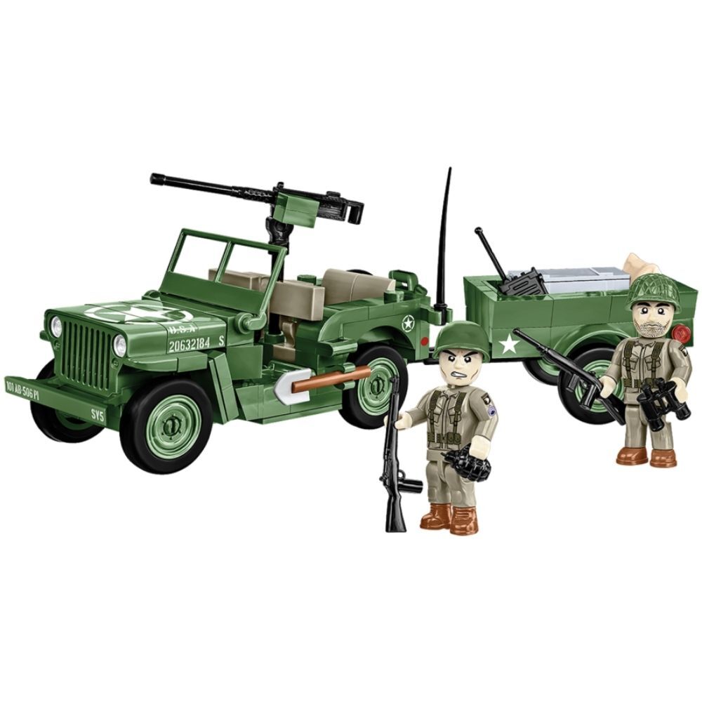 200pc World War 2 Willys MB & Trailer Kids/Adult Building Toy