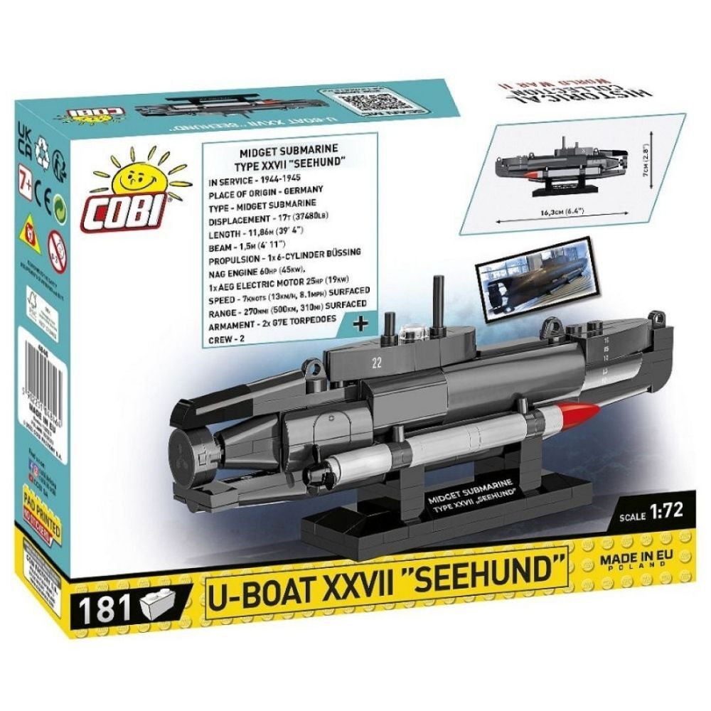 181pc World War 2 U-Boat XXVII Seehund Kids/Adult Building Toy