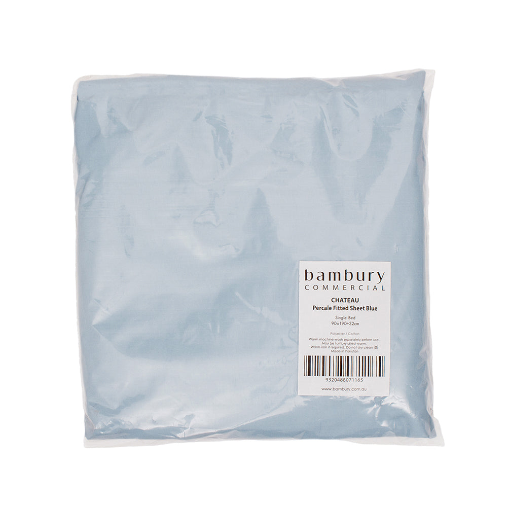 Bambury Size Single Bed Chateau Fitted Sheet Blue Home Bedding