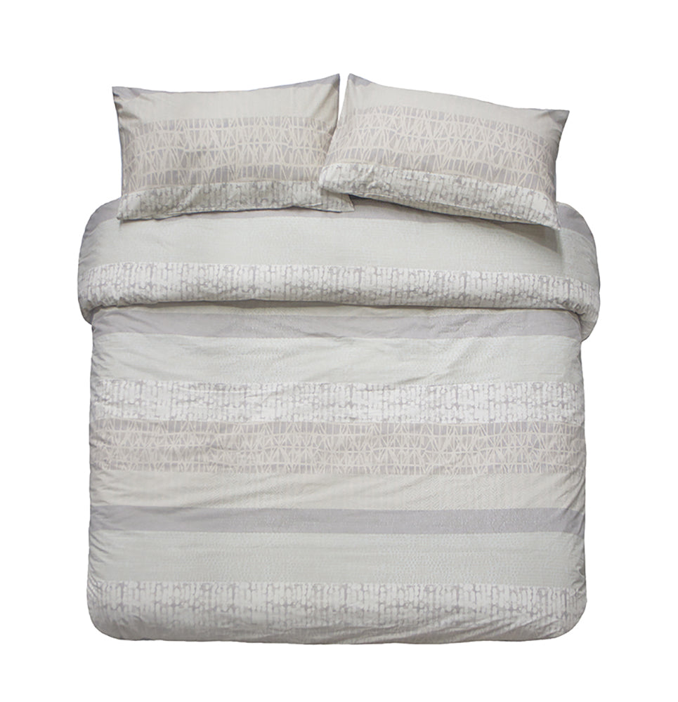 Bambury Queen Bed Darlington Sand Quilt Cover Set Soft Woven Home