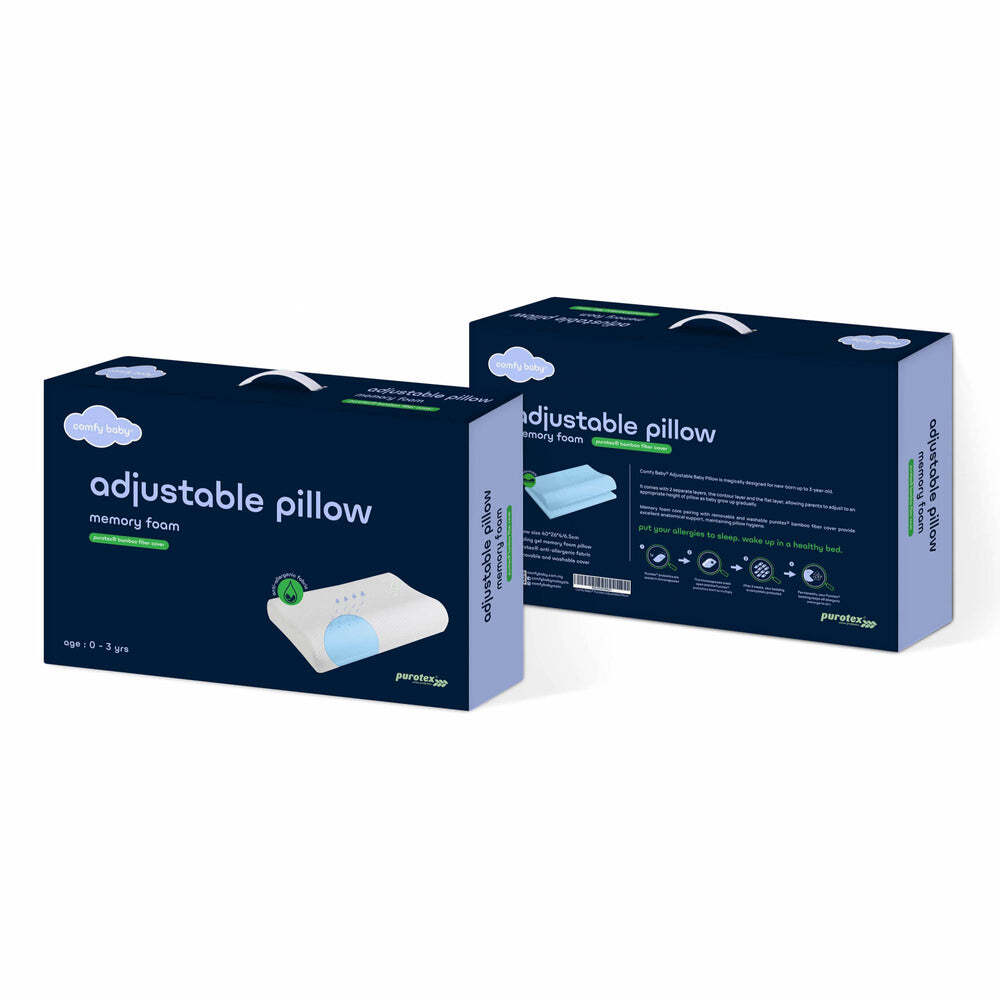 Comfy Baby Adjustable Pillow w/Removable Cover 0-8M