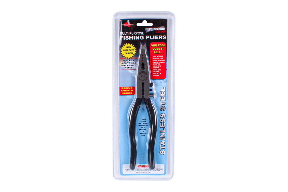 Australian Design 26cm Multi-Purpose Stainless Steel Fishing Pliers - Black