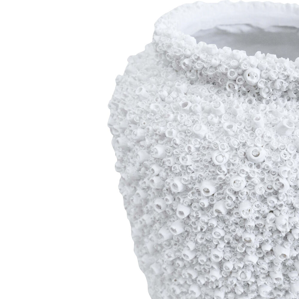 LVD Cement Urn Vase Home/Room Decor 29cm White Pipi