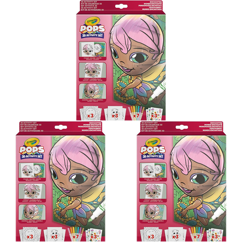 3PK Crayola POPS 3D Activity Set Kids Craft Kit - Enchanted 5y+