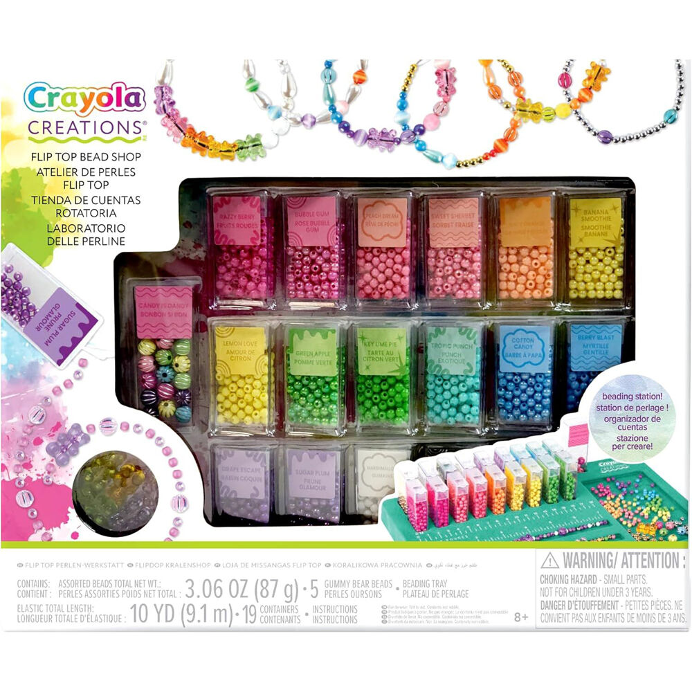 2PK Crayola Creations Flip Top Bead Shop DIY Jewelry Kit Kids 8y+