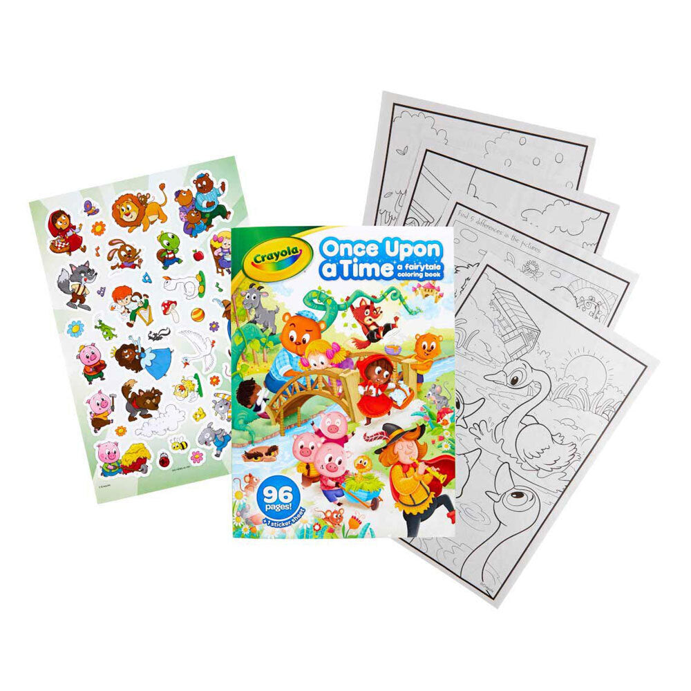 Crayola 96pg Fairytales & 96pg Uni-Creatures Kids Colouring Book Set