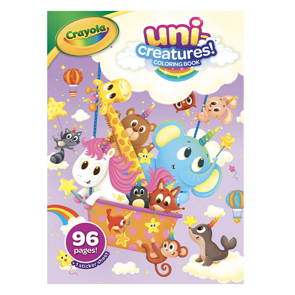Crayola 96pg Fairytales & 96pg Uni-Creatures Kids Colouring Book Set