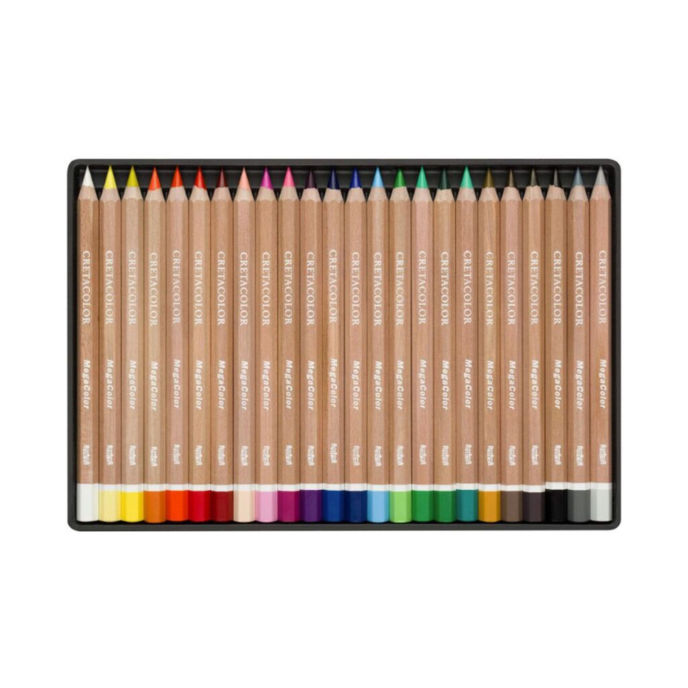 24pc Cretacolor Studio Mega Pigmented Colouring Pencils Set Assorted