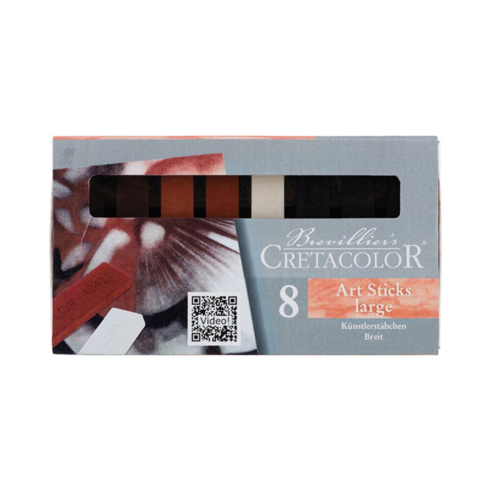 8pc Cretacolor Artists Sketching Drawing Sticks 7x14mm Large Assorted