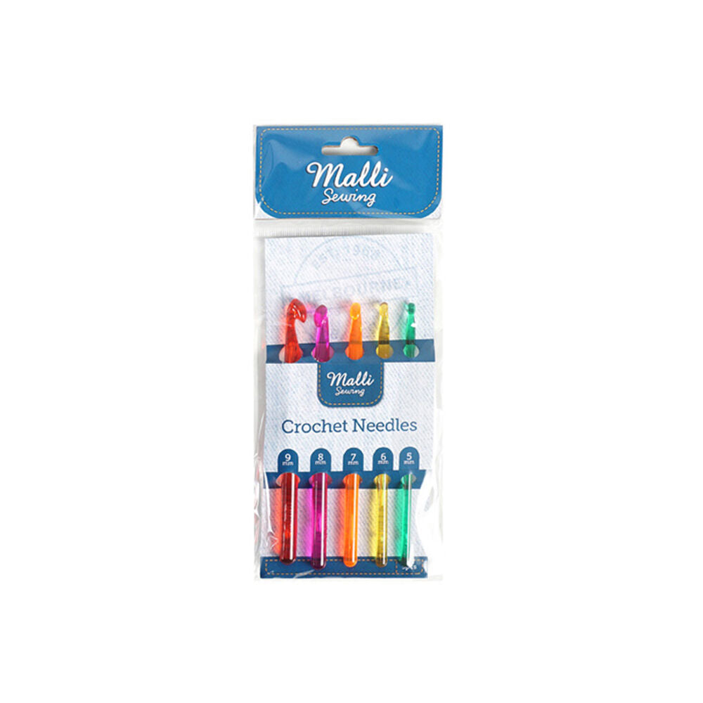 6x 5pc Malli Aluminium Crochet Hook Set Yarn Crafting Tools - Silver