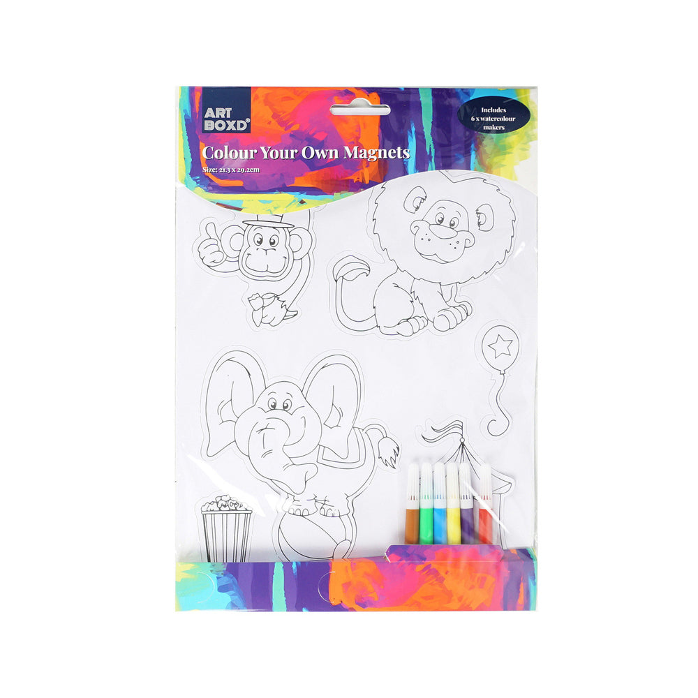 12PK Art Boxd Colour Your Own Magnet w/ Pencils Assorted
