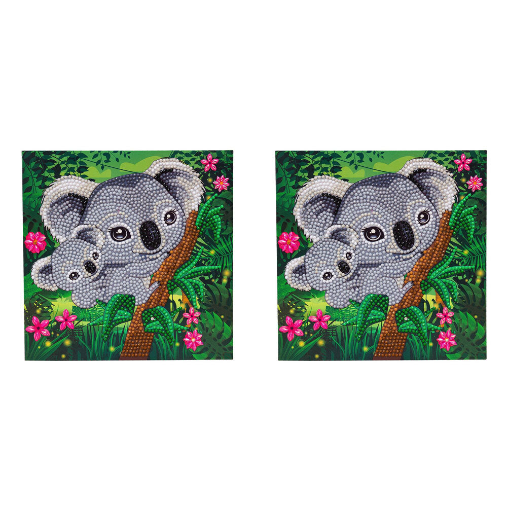 2x Craft Buddy Koala Hugs Crystal Art Card 18x18cm Kids/Family 8y+