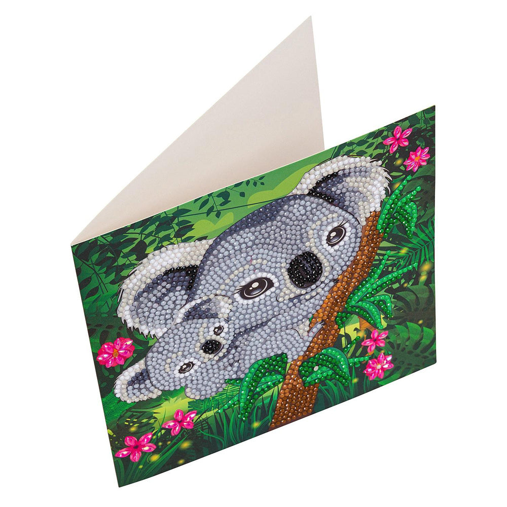 2x Craft Buddy Koala Hugs Crystal Art Card 18x18cm Kids/Family 8y+