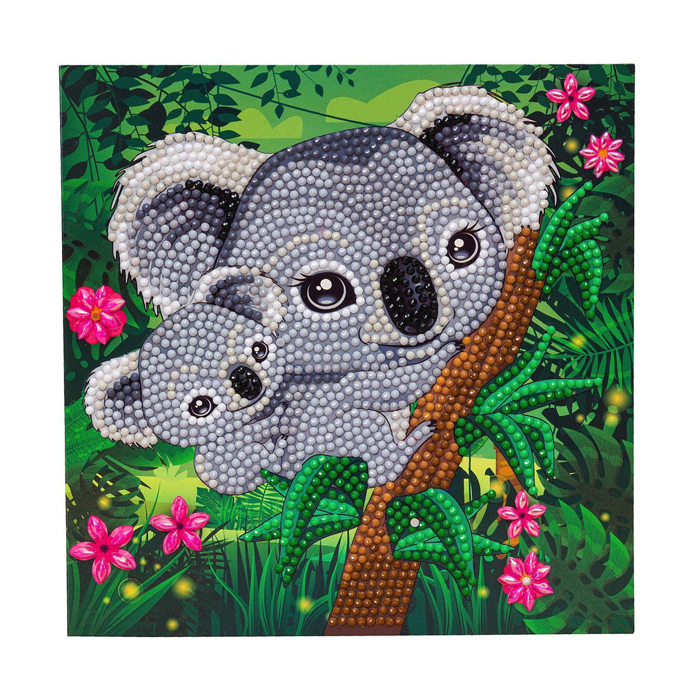 2x Craft Buddy Koala Hugs Crystal Art Card 18x18cm Kids/Family 8y+