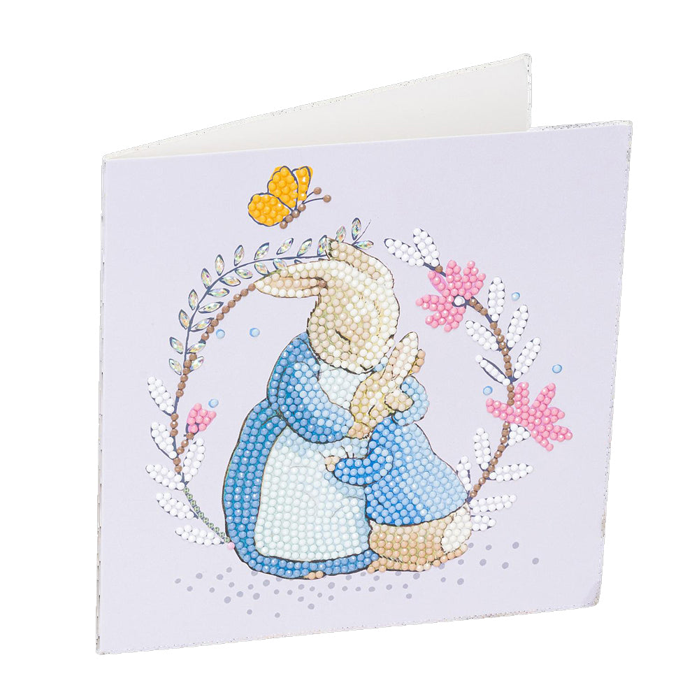 2x Craft Buddy Peter Rabbit & Mum Crystal Art Card 18x18cm Kids/Family 8y+