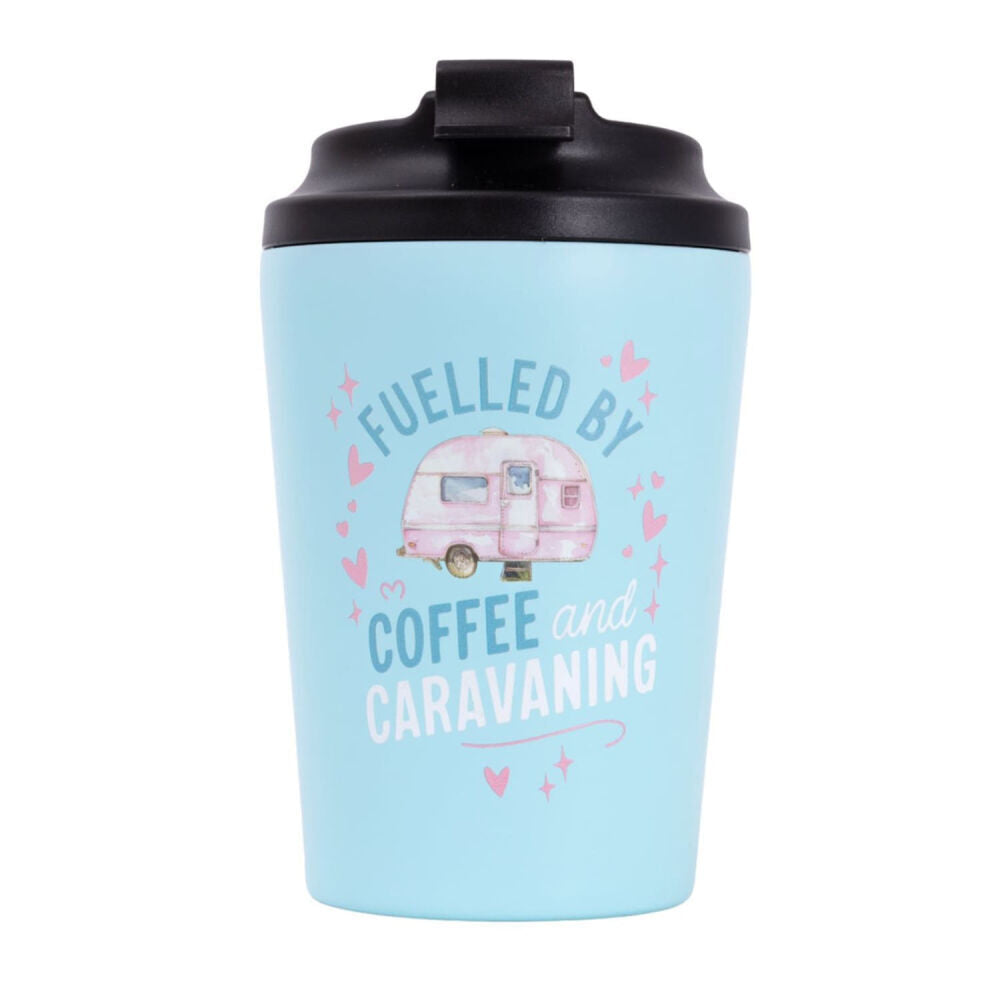 Splosh Caravan Insulated Travel Coffee Cup 380ml Water Tumbler Blue