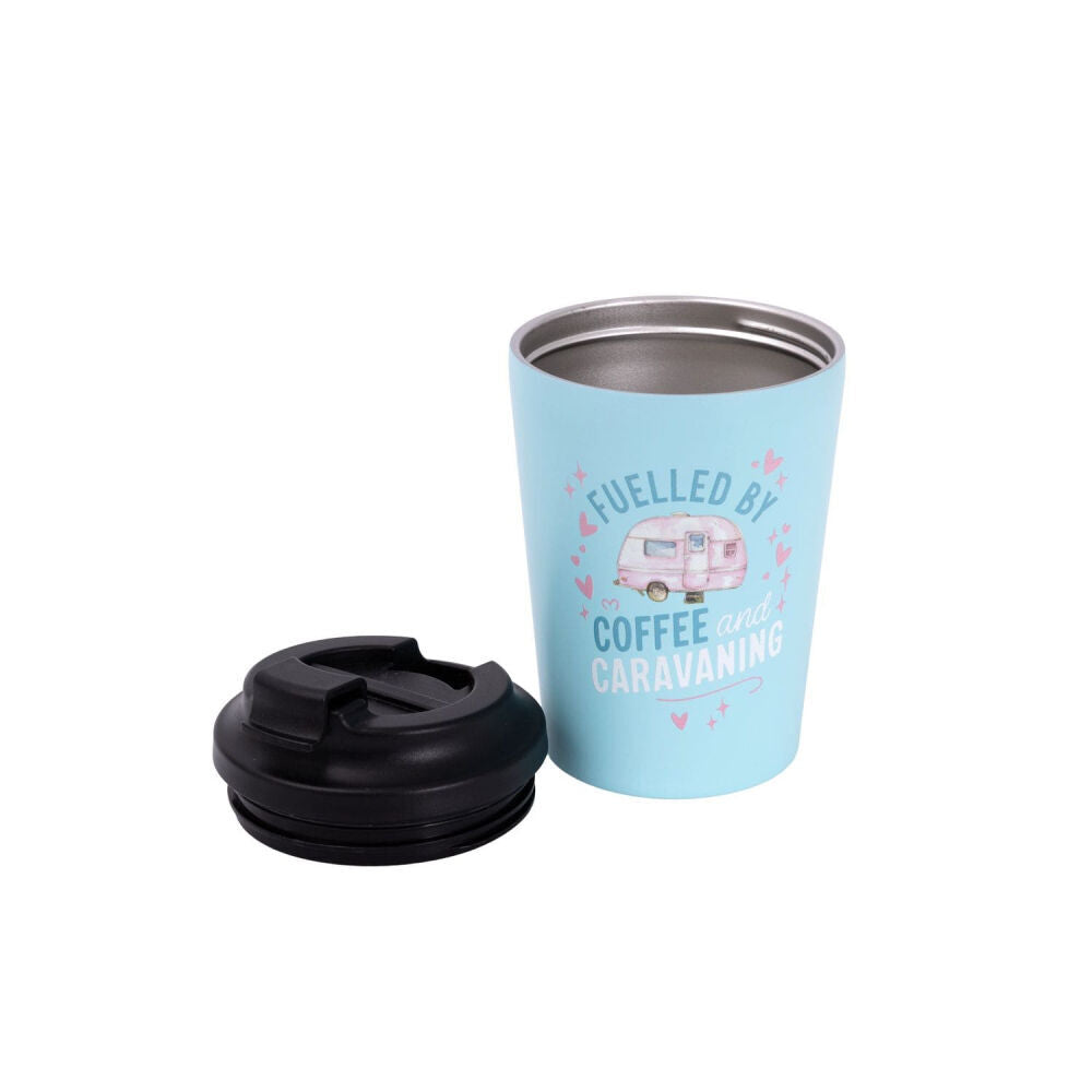 Splosh Caravan Insulated Travel Coffee Cup 380ml Water Tumbler Blue