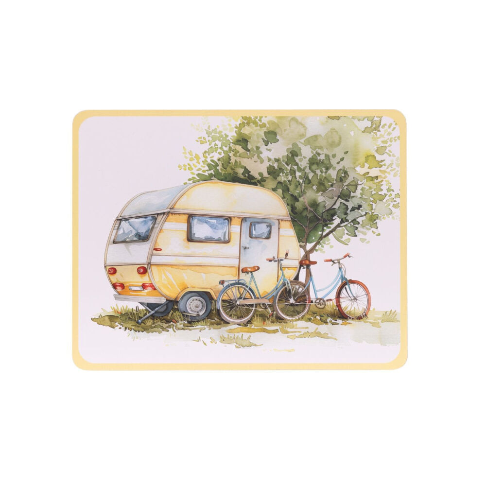 4pc Splosh Caravan Waterproof Placemat Set 34x26.5cm Cork Back Rectangle
