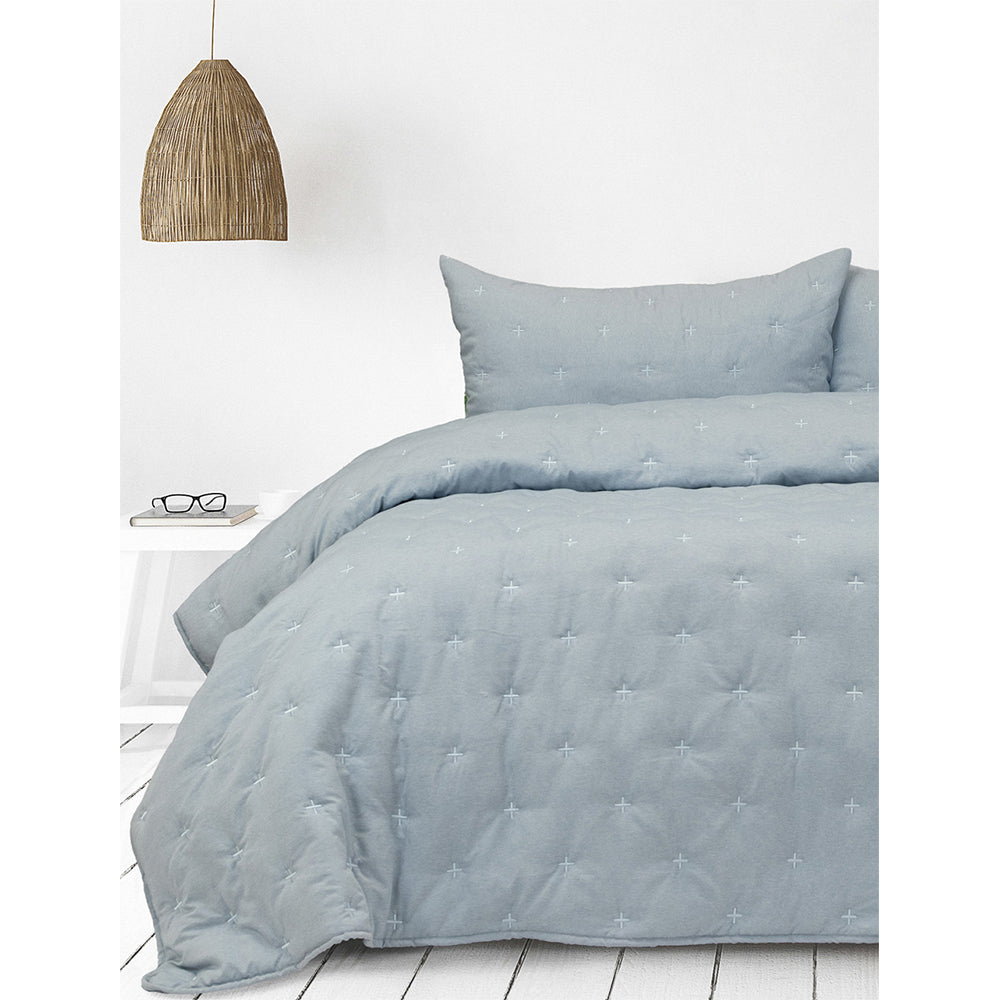 3pc Ardor Boudoir Queen/King Size Saladin Comforter Set Chambray
