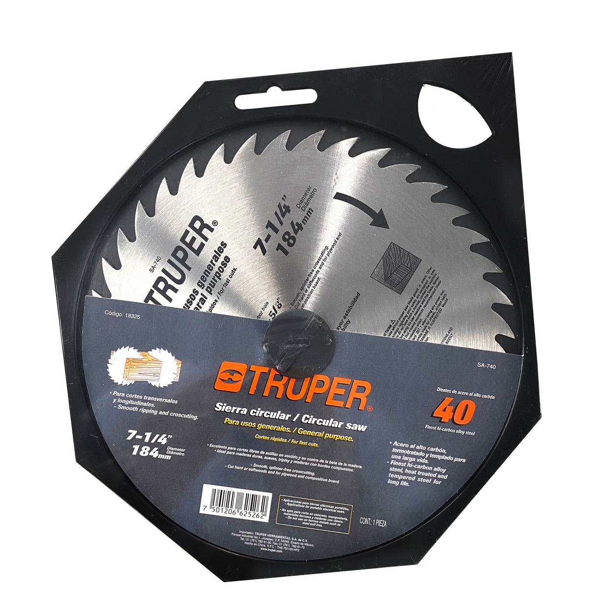 184mm Truper 40T Circular Saw Blade