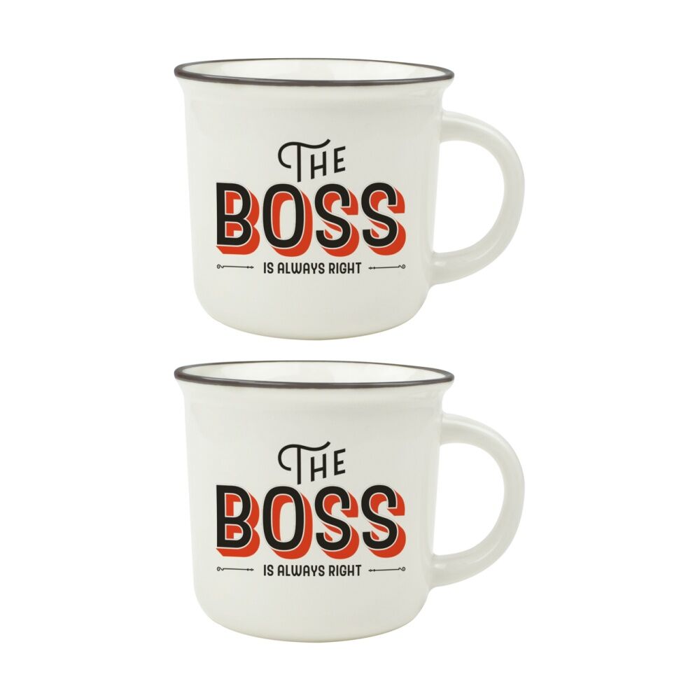 2PK Legami Cup Puccino Bone China Mug The Boss Printed Design 350ml Large Gift