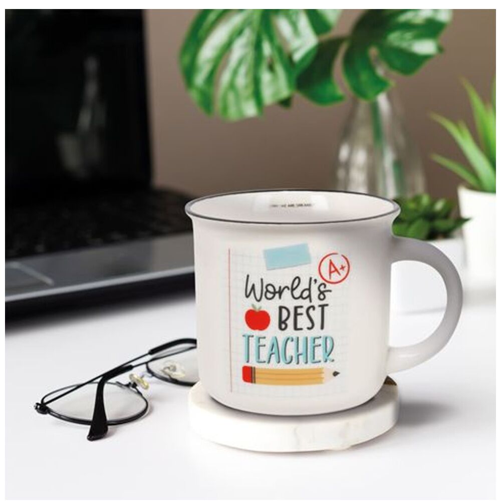 2PK Legami Cup Puccino Bone China Mug Worlds Best Teacher Design 350ml Gift