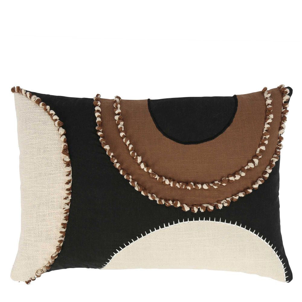 Belle Merrow Cotton Cotton Cushion Cover 40x60cm Rectangle - Black