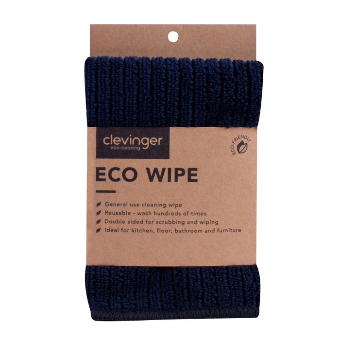 3PK Clevinger Eco Wipe General Use Microfibre Cleaning Wipe 30x30cm Assorted