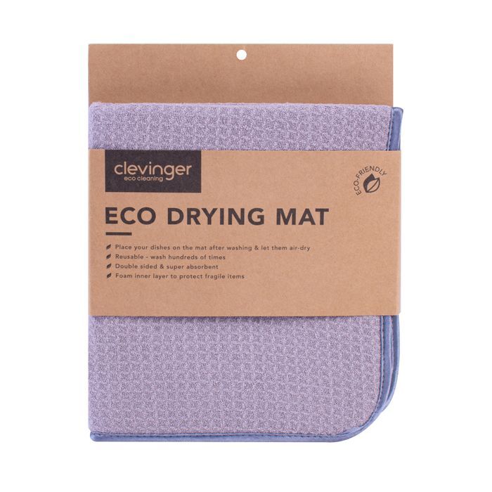 2PK Clevinger Microfibre Eco Dish Drying Mat 40x45cm Assorted