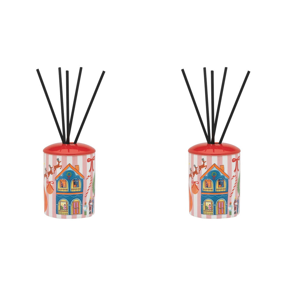 2PK Porto Night Before Ceramic Liquid Reed Diffuser 100ml Multi-Coloured