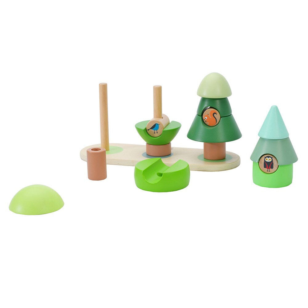 16pc Classic World Wooden Stacking Rings Little Forest Set 10M+