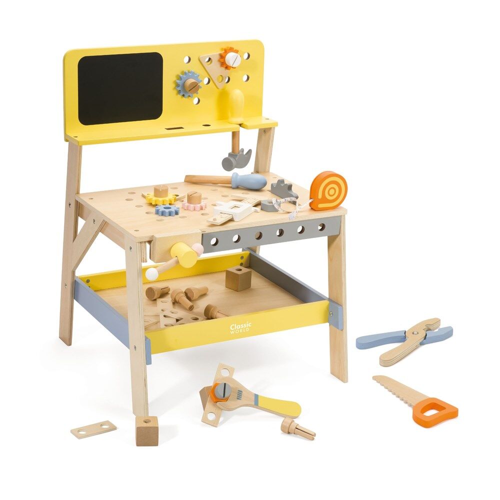 42pc Classic World Childrens Wooden Pretend Play Modern Tool Bench 3Y+