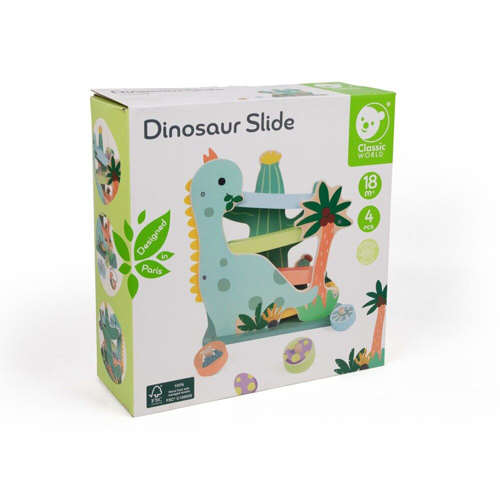 Classic World Wooden Interactive Dinosaur Slide Playset 18M+