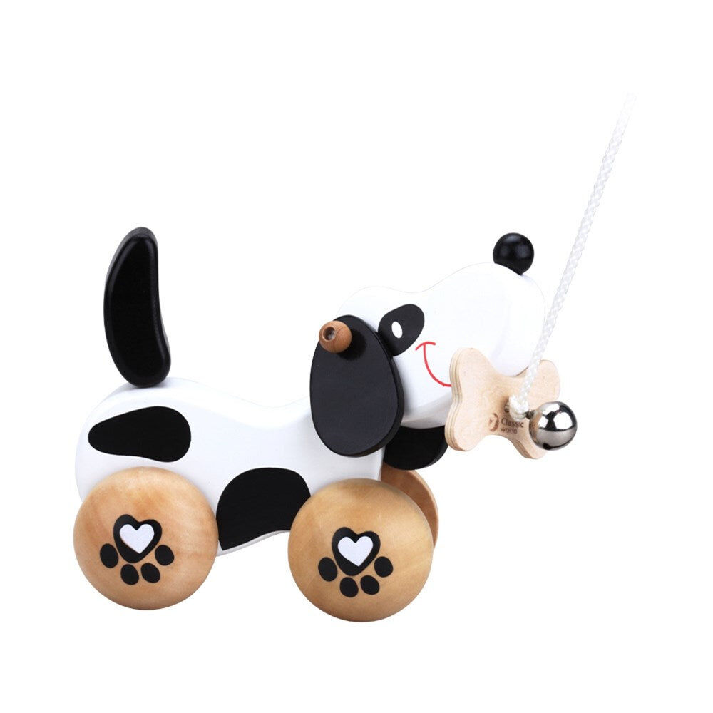 Classic World Pull Along Children's Wooden Pet Dog Playset 12M+