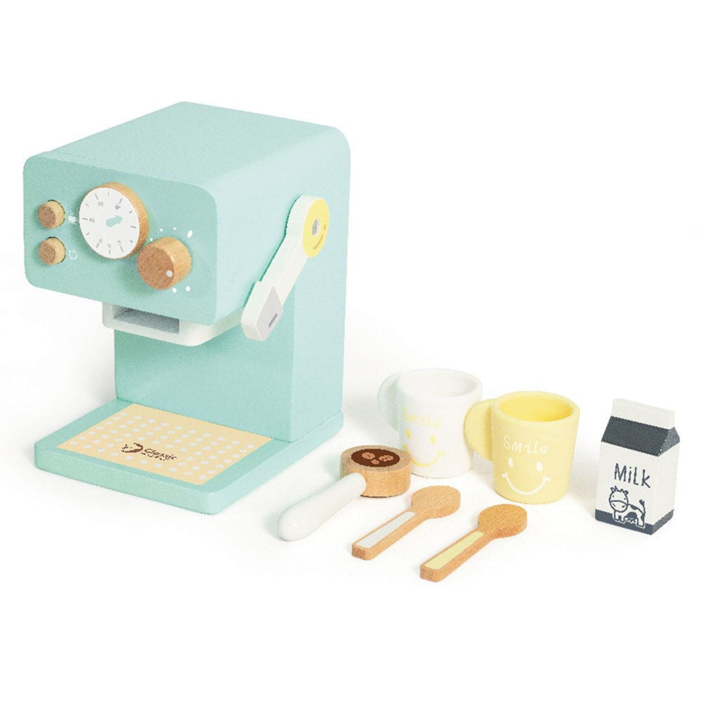 7pc Classic World Children's Wooden Pretend Play Coffee Maker 18M+